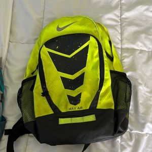 Neon yellow Nike air backpack